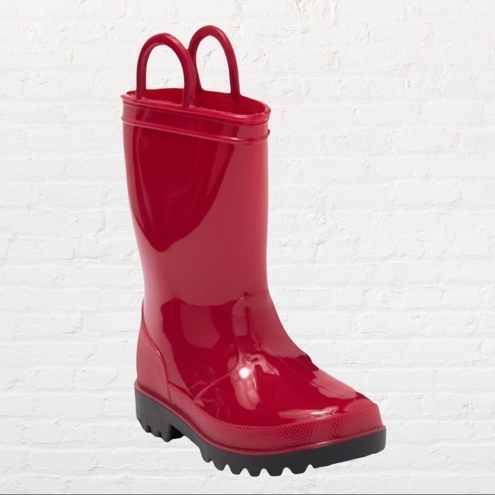 Kids Solid Red Rainboots